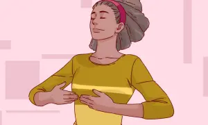 Mujer con los ojos cerrados y las manos en el pecho, como si estuviera reviviendo un recuerdo o intentando no vivir en el pasado.