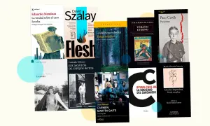 Colección de libros premiados, entre ellos "La verdad sobre el caso Savolta" de Eduardo Mendoza y "Tango satánico" de László Krasznahorkai.