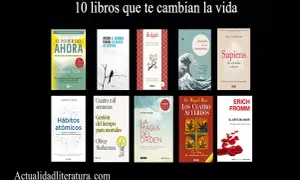 Una colección de 10 libros que te cambian la vida, incluyendo "El poder del ahora", "Sapiens" y "Los cuatro acuerdos".