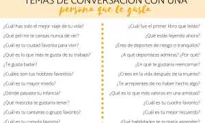 Lista de temas de conversación para ligar: viajes, películas, hobbies, miedos, gustos musicales y culinarios, y más.