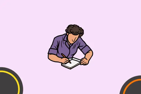 Persona concentrada en su escritura persuasiva, plasmando ideas en un cuaderno con un bolígrafo.