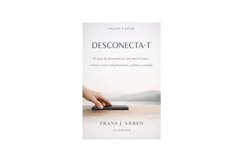 Libro "Desconecta-T": El arte de cómo desengancharse del móvil para vivir con presencia. Mano soltando un móvil.