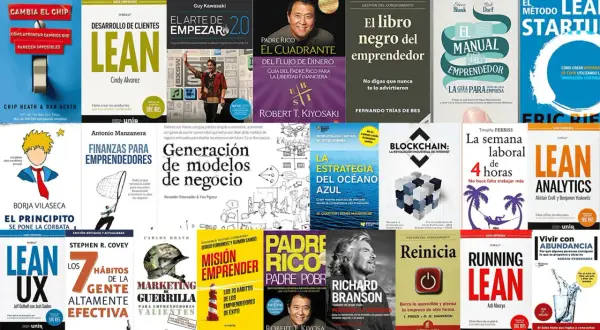 Colección de portadas de libros sobre negocios, finanzas y emprendimiento, incluyendo los mejores libros de negociación.