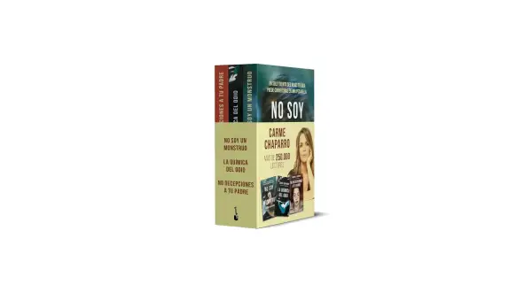 Estuche con libros de Carme Chaparro: "No soy un monstruo", "La química del odio" y "No decepciones a tu padre".