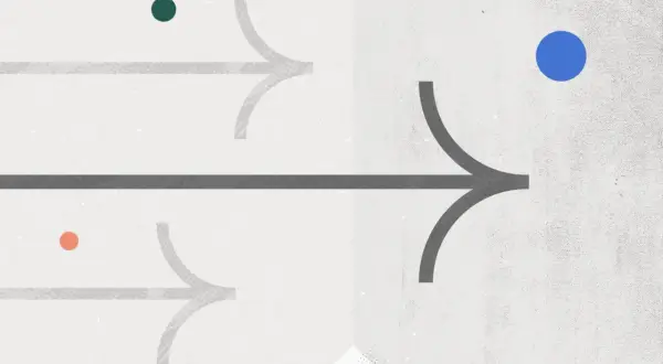 Flechas grises y puntos de colores sobre fondo texturizado, evocando un estado de **flow state** y progreso.
