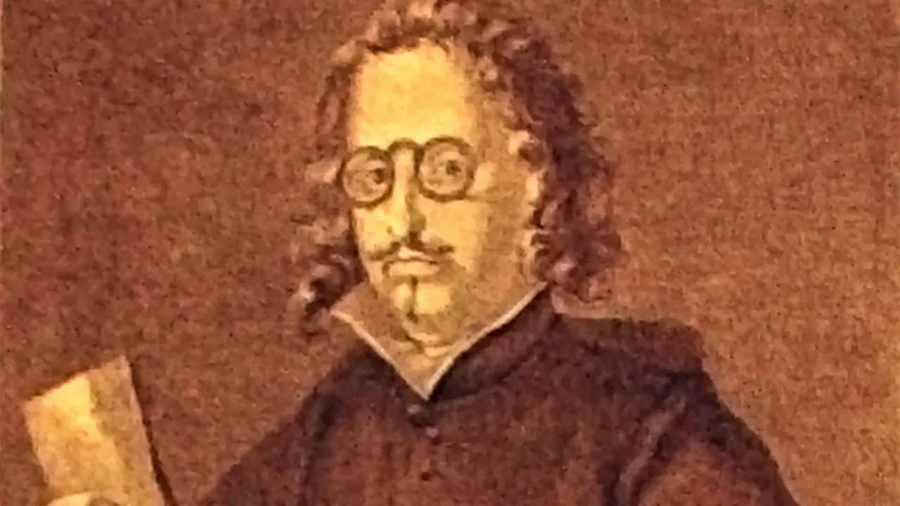 Retrato de Quevedo con gafas, leyendo un libro. Sus frases inspiran a pensar.
