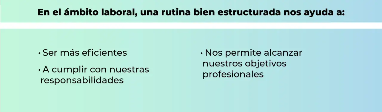 Una rutina diaria perfecta en el trabajo nos hace más eficientes, nos ayuda a cumplir responsabilidades y alcanzar objetivos profesionales.