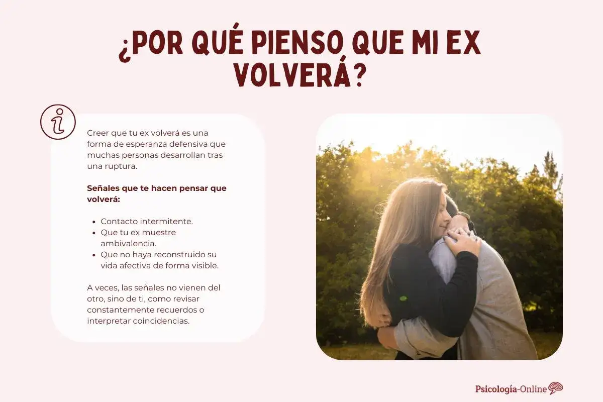 Pareja abraz&aacute;ndose en un parque. El texto habla sobre la esperanza de reconciliaci&oacute;n tras una ruptura, analizando se&ntilde;ales y la propia interpretaci&oacute;n.