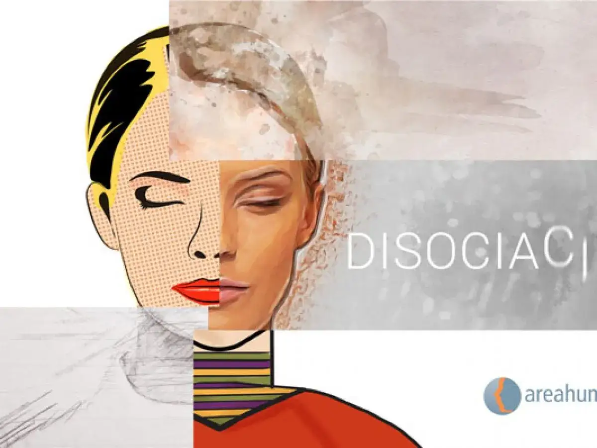 Fragmentos de un rostro femenino, en diferentes estilos art&iacute;sticos, sugieren la disociaci&oacute;n de la realidad.