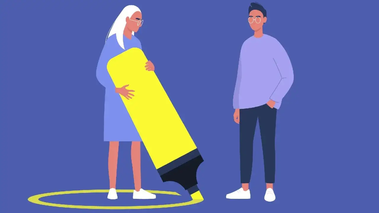 Una persona dibuja un c&iacute;rculo amarillo alrededor de otra, creando l&iacute;mites. &iquest;Es una forma de protegerse o de aislar, como hace una persona t&oacute;xica?