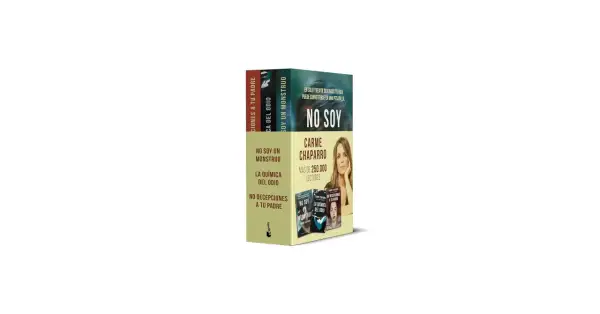 Estuche con libros de Carme Chaparro: "No soy un monstruo", "La química del odio" y "No decepciones a tu padre".
